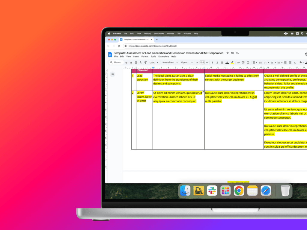 Marketing audit report